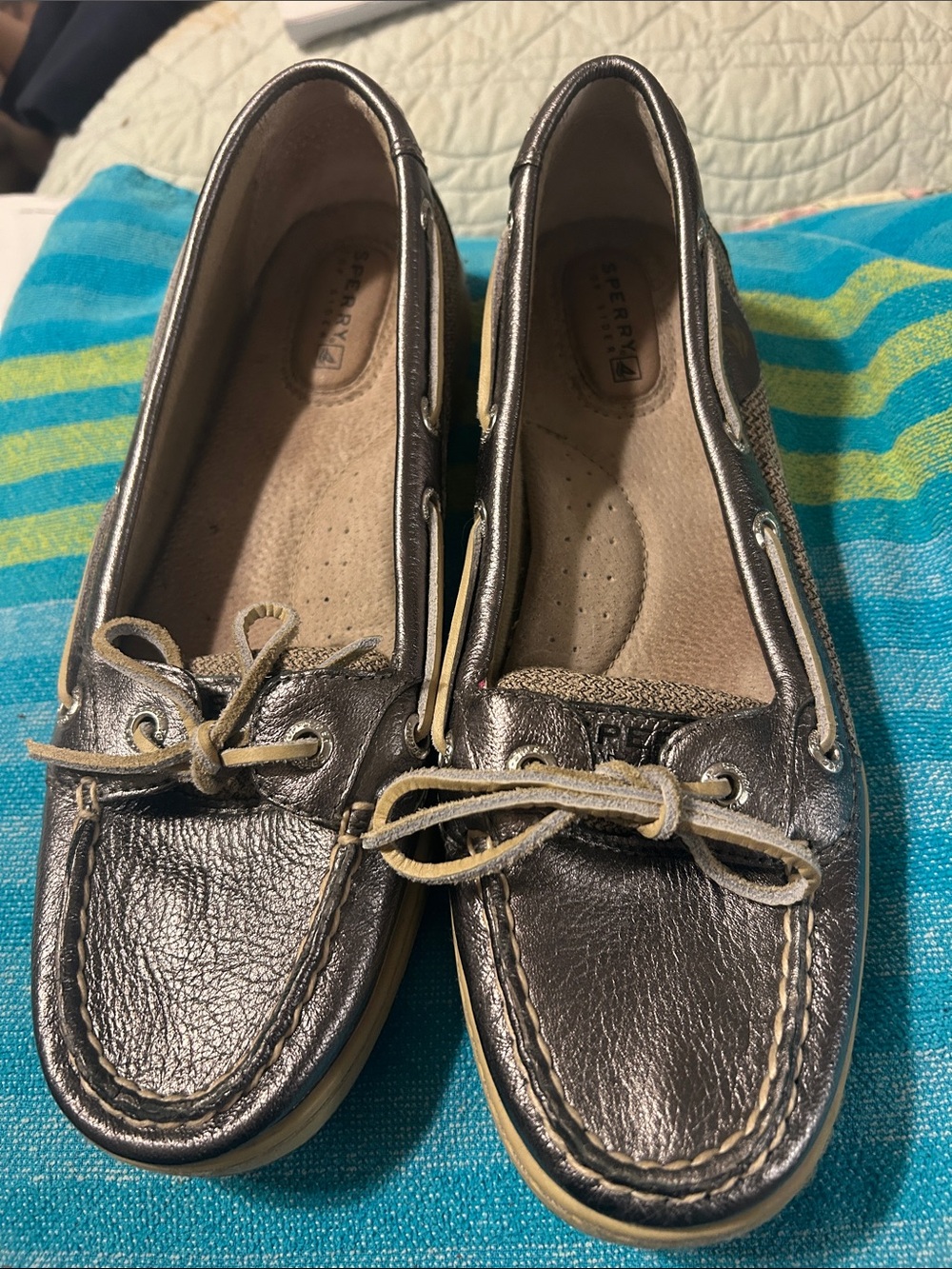 Sperry Women's Metallic Bronze Leather Moccasins